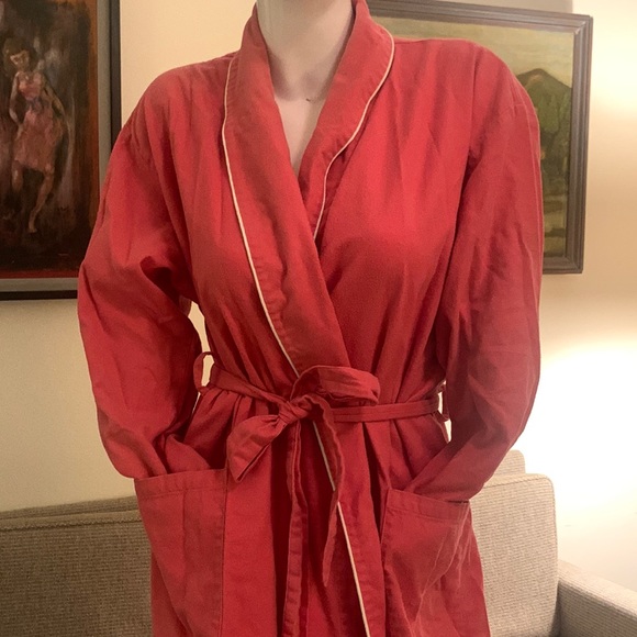L.L. Bean Intimates & Sleepwear Llbean Coral Cotton Robe Bathrobe